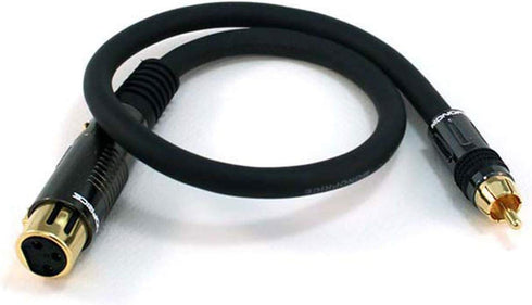 Monoprice XLR Female to RCA Male Cable - 1.5 Feet - Black, 16AWG, Gold Plated - Premier Series, 1.5ft...