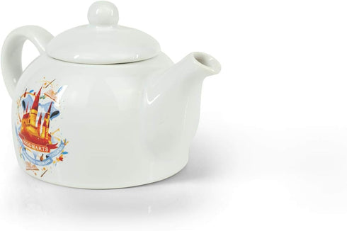 Original Cute Harry Potter Hogwarts Mini Porcelain 5oz Teapot Whimsical Colorful Castle Artwork Glossy White Glazed Ceramic Unique Thoughtful Magi...