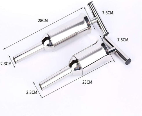 Stainless Steel Sausage Stuffer Tubes Filler Meat Filling Funnel Stuffer Tubes Sausage Filling Tools 28cm...
