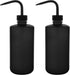 stonylab LDPE Chemical Wash Bottle, 2-Pack Watering Tool Safety Black Plastic Squeeze Bottle Lab Rinse Bottle with Scale Labels and Narrow Mouth S...