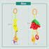 2PCS Soft Plush Hanging Stroller Toys with Teether and Rattles,Newborn Stroller Car Seat Crib Toys Colorful Fruits Sensory Early Development Toy f...