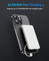 Clutch Charger iPhone Power Bank 12000mAh Battery Pack QC22.5W/PD20W Fast Charging with Built in LT/Type-C Cables and USB Output for IPhone15/14/1...