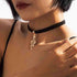 Punk Velvet Snake Choker Necklace Gold Snake Pendant Clavicle Necklace Gothic Velvet Collar Necklace Short Black Ribbon Necklace Jewelry for Women...