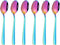 Rainbow Teaspoon Set of 6, 6 inches Mini Stainless Steel Silverware Dessert Spoons Espresso Spoons for Home, Kitchen, Restaurant, Mirror Finish an...