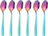 Rainbow Teaspoon Set of 6, 6 inches Mini Stainless Steel Silverware Dessert Spoons Espresso Spoons for Home, Kitchen, Restaurant, Mirror Finish an...