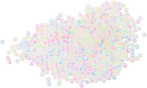 5000Pcs Glow Seed Beads 3mm Glass Seed Beads,Transparent Round Spacer Beads Bulk for DIY Jewelry Making Supplies...
