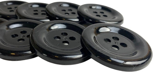 Big Round Button (50 mm) 10 Pcs for Sewing Garment Clothing Dress Pants Skirt Hat Accessories Scrapbooking DIY Craft Black...