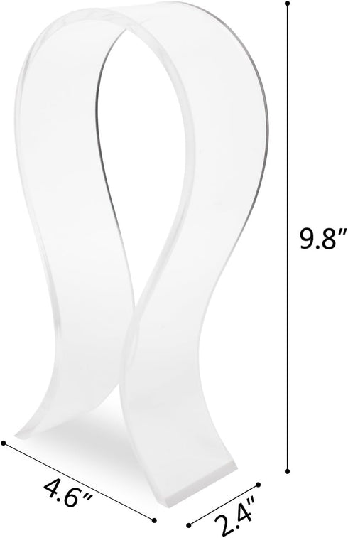 AmoVee® Acrylic Headphone Stand Display Headphone Holder Headphone Hanger Headset Hanger Support - Suitable for All Headphone Sizes - (Transparent...