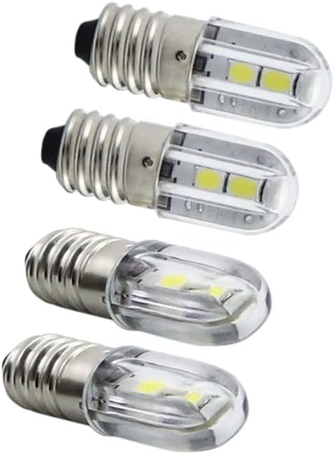 E10 Led Bulb 6vdc/ac 1w Super Bright 100Lumens Indicator Light Warm White Color,Pack of 10...