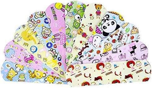 100PCs Waterproof Breathable Cute Cartoon Adhesive Bandages First Aid Emergency Kit for Kids Children...