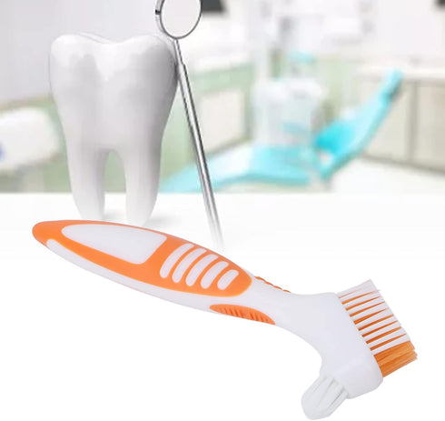 Denture Brush Denture Toothbrush Washing Brush Dual Head Denture Washing Tools,Premium Hygiene Denture Brush False Teeth Brushing Tools for Dentur...