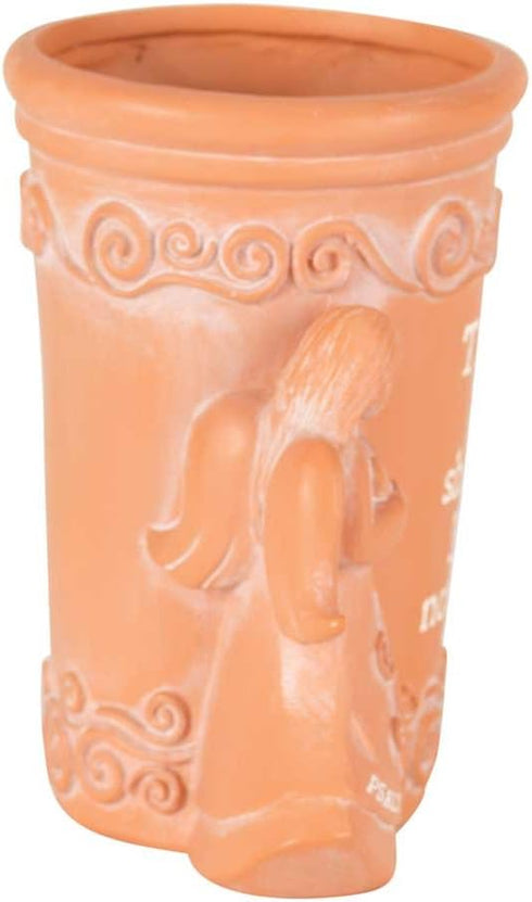 Lord Is My Shepherd Brown 5 x 4 Inch Resin Flower Planter Pot...