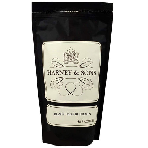 Harney & Sons Black Cask Bourbon Tea, Bag of 50 Sachets, Lapsang Black Tea with Bourbon Flavors...