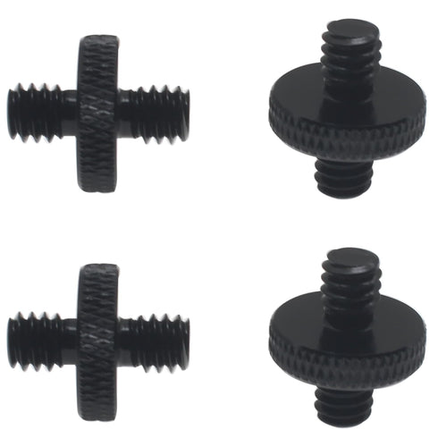4pcs Camera Mount Screw 1/4" Male to 1/4" Male Threaded Tripod Screw Adapter Double Sided Standard Mounting Thread Converter(Black)...