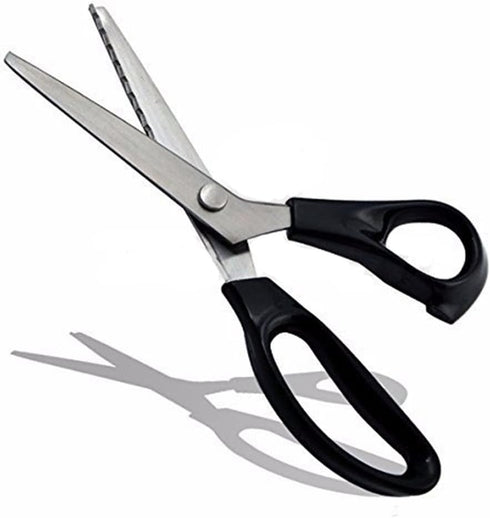 Dressmaking Sewing Craft Scissors, Professional Stainless Steel Pinking Shears Comfort Grip, Serrated & Scalloped Blades Cut Tailor Decorative Too...
