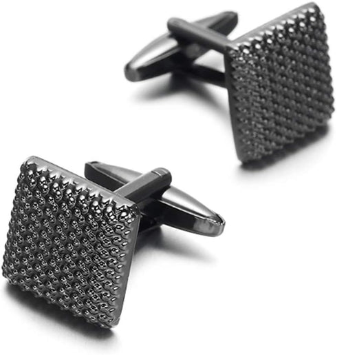 Gun Metal Textured Cuff Links Luxury French Tuxedo Shirt Cufflinks...