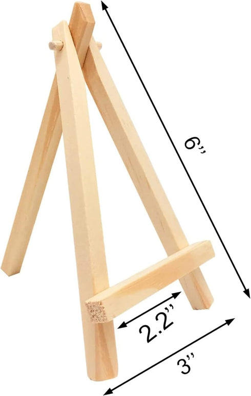 4pcs Pine Wood Mini Easel Triangle Frame Wedding Table Card Stand Display Holder for Displaying Wedding Business Card Painting Craft Drawing Photo...