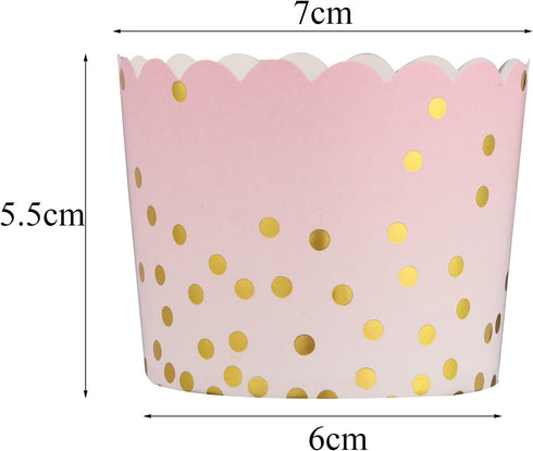 50 Pcs Colorful Greaseproof Paper Baking Cups Large 5 Oz Cupcake Paper Liners Disposable Muffin Cases Cupcake Holders Containers for Wedding Party...