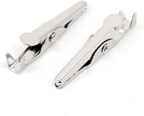 uxcell Metal Non-insulated Test Alligator Electrical Clip Clamp Connector 28mm Long 100 Pcs Silver Tone...