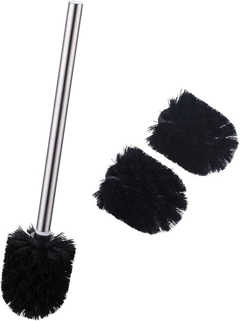 Angle Simple Toilet Brushes, Toilet Bowl Scrubber Brush Head 3 PCS with Cleaner Wand for Bathroom Restroom...
