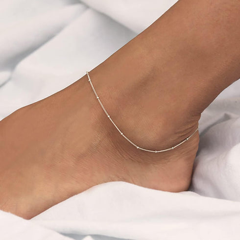 Dainty Gold Chain Anklet,Simple Delicate Figaro Chain Ankelt,Curb Chain Anklet,Coin Chain Anklet,Satellite Chain Anklet,Link Chain Ankle Bracelet,...