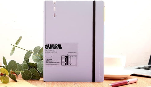 CAGIE A5 Binder 6 Ring Binder Notebook with Dividers Refillable Planner Binder with Pockets, A5 Refill Paper Include Planning Square Ruled and Dot...