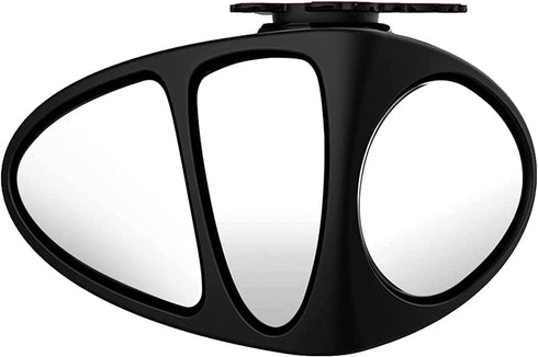 Car Blind Spot Mirror, 3-view Wide Angel Mirror Auxiliary Mirror for Front Rear Wheel Blind Spot Rear View Mirror. (Black Right)...