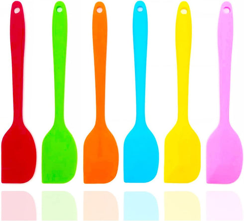 6 Pcs Silicone Spatulas, 8.3 inch Small Rubber Spatula Heat Resistant Non-Stick Flexible Scrapers Baking Mixing Tool...