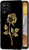 for Galaxy A42 5G Case, Phone Case Silicone Black with Rose Pattern Design Ultra Slim Shockproof Soft TPU Girls Women Protective Cover Skin for Sa...