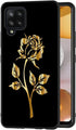 for Galaxy A42 5G Case, Phone Case Silicone Black with Rose Pattern Design Ultra Slim Shockproof Soft TPU Girls Women Protective Cover Skin for Sa...