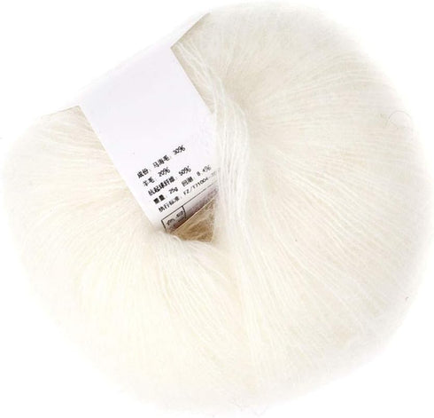 Angora Wool Yarn, Popular Soft Mohair Knit Angora Long Wool Yarn Hot (White)...