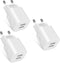 European Travel Plug Adapter Charger for iPhone Samsung Android Phone,International Power Adaptor with 2 Charger Port USB, EU Wall Charging Block ...