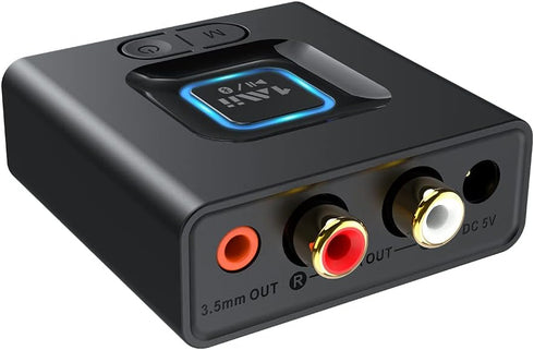 1Mii Bluetooth Audio Receiver 12hrs Playtime, Bluetooth 5.1 Adapter for Home Stereo Music Streaming System, Low Latency, Bass Mode(Audio Only)...
