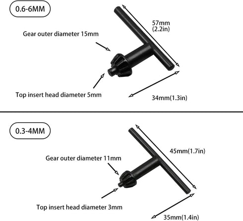 6IN1 Drill Chuck Key Wrench Electric Drill Clamping Tool 6 Sizes Electric Hand Drill Chuck Wrench Tool Part Drill Chuck Keys...