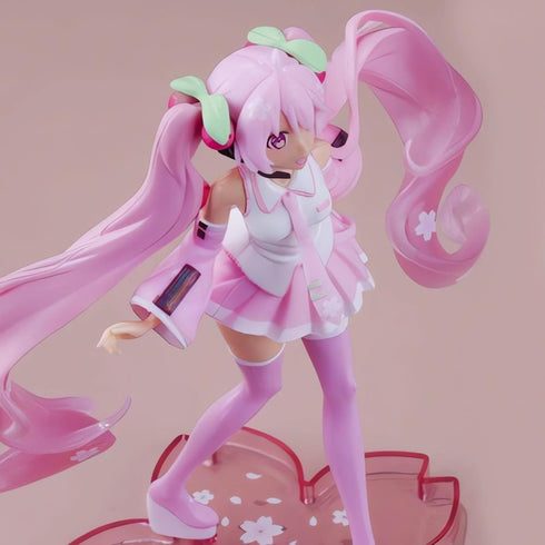 JIANYING Miku Figure Anime Figures Pink Cherry Blossoms Figure Gift Desktop Collection Ornament 7.8"...