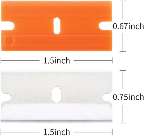 3pcs Multi-purpose Razor Scrapers with Extra 40pcs Blades, Cleaning Tool for Removing Paint Label Decal Adhesive Sticker from Auto Window Glass Fl...