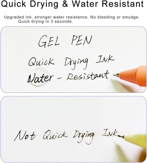 Retractable Gel Pens,8ct Black Ink 0.5mm Fine Point Pens Comfort Grip Smooth Writing Pens with Aesthetic Gradient Color Barrel for Journaling Note...