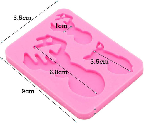 2Pcs Epoxy Resin Molds, Deer Family Resin Silicone Molds Keychain Resin Mold Silicone Molds for Resin Shiny Glossy Reindeer Family Epoxy Resin Cra...