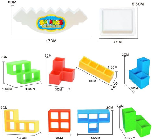 48 Pcs Tower Game Tetra Game Balance Stacking Blocks Game, Board Games for Kids & Adults, Tetra Game Tower Balance Toys Team Building Games for 2 ...