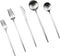 Silver Flatware, Royal 5 Piece Luxury Matte Finish 18/10 Stainless Steel Tableware Sets for 1 Including Forks Spoons Knives, Camping Silverware Tr...