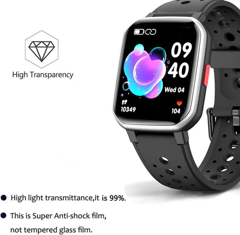 6 Pack Compatible with DIGEEHOT H79 1.4” Smart Watch Screen Protector Film for MgaoLo H79 1.54 Inch Kids Smartwatch Screen Protectors Foils Screen...