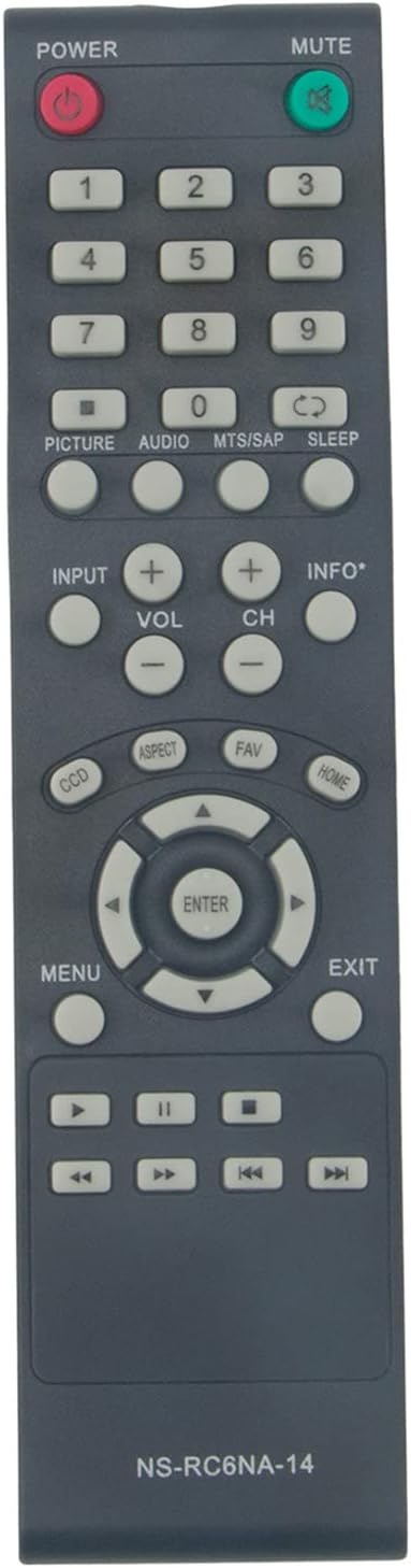 NS-RC6NA-14 Replacement Remote AIDITIYMI Remote Control for Insignia TV NS-65E4400A14 NS-46L400NA14 NS-24E400NA14 NS-39D400NA14 NS-19ED200NA14 NS-...