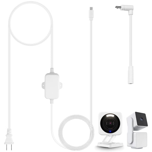 30Ft/9m Charging Cable Power Adapter for Wyze Cam Pan v3, Wyze Cam V4, Wyze OG, Wyze Cam v3 and v3 Pro, No Need Charging Head, Suitable for Indoor...