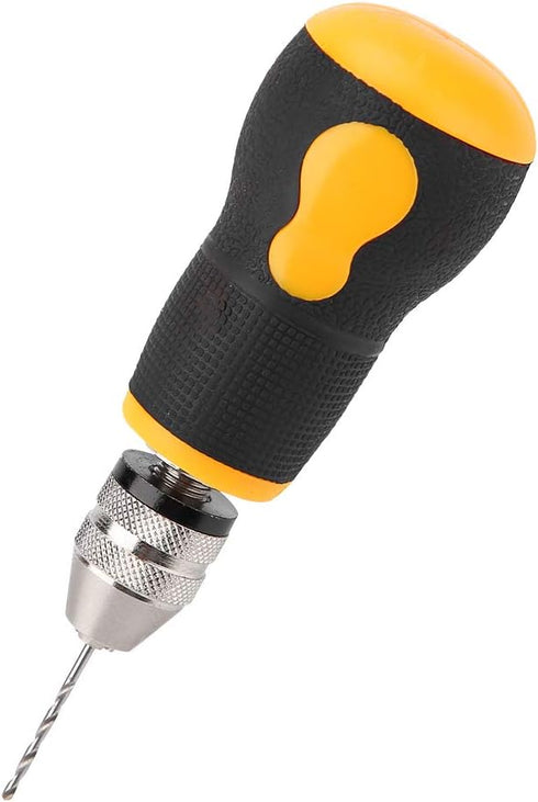 Micro Mini Hand Drill, Portable Hand Drill Tool Set with 10 Drill Bits 0.8-3.0mm Precision Pin Vise Woodworking Hand Drill for Model Jewelry Walnu...