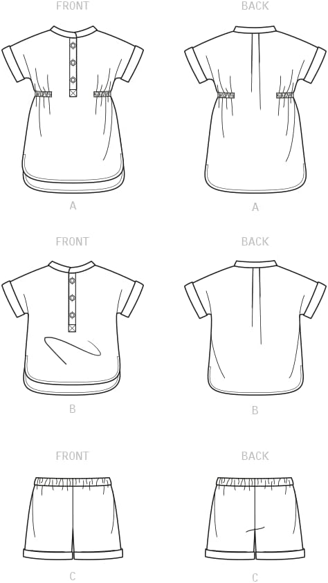 New Look Easy Babies' Dress, Shorts, and Pull-Over Top Sewing Pattern Kit, Code N6725, Sizes NB-S-M-L, Multicolor...