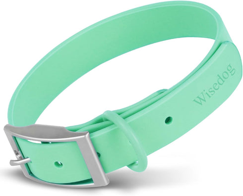 Wisedog Waterproof Dog Collar: Multiple Adjust 7" to 23.6", Soft Rubber Coated Webbing, Easy to Clean, for Small Medium Large Dogs (S|8.5"-12.5" ×...