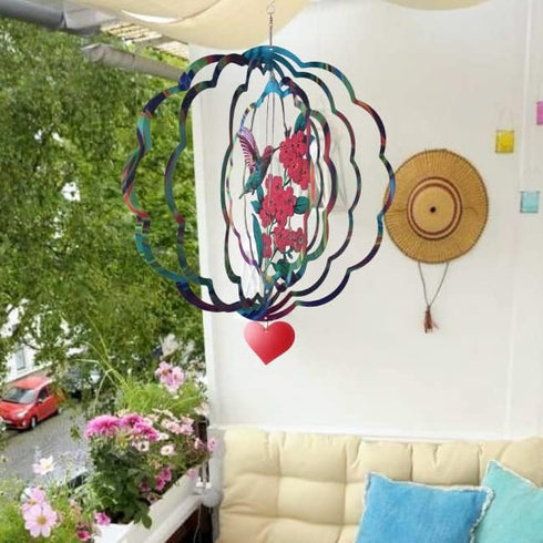 Wind Spinners Garden Decor Hummingbird Wind Spinner Outdoor Metal Hanging Mandala Decor-Wind Spinners for Yard Garden Patio Porch,Garden Wind Spin...