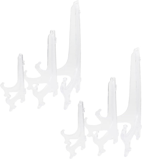 6PCS Acrylic Display Stand Plastic Plate Stands Holders Clear Acrylic Easels for Displaying Various Decorations...