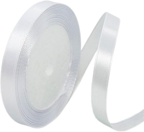 1/2" Wide Single Face Satin Ribbon Roll for Wedding, Sewing Projects, Gift Wrapping and Crafting Projects, 50 Yards (White)...