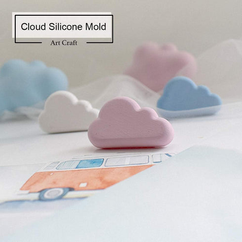 Fewo 2Pcs Tiny Size Cloud Silicone Fondant Mold - Pink, Rectangular Prism, Cake Decoration Molds...